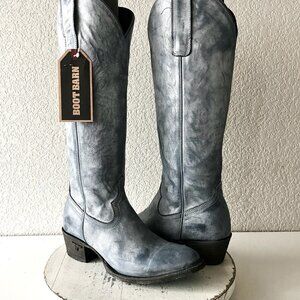 Lane PLAIN JANE Womens Cowboy Boots Washed Denim Blue Western Cowgirl Tall Sz 7